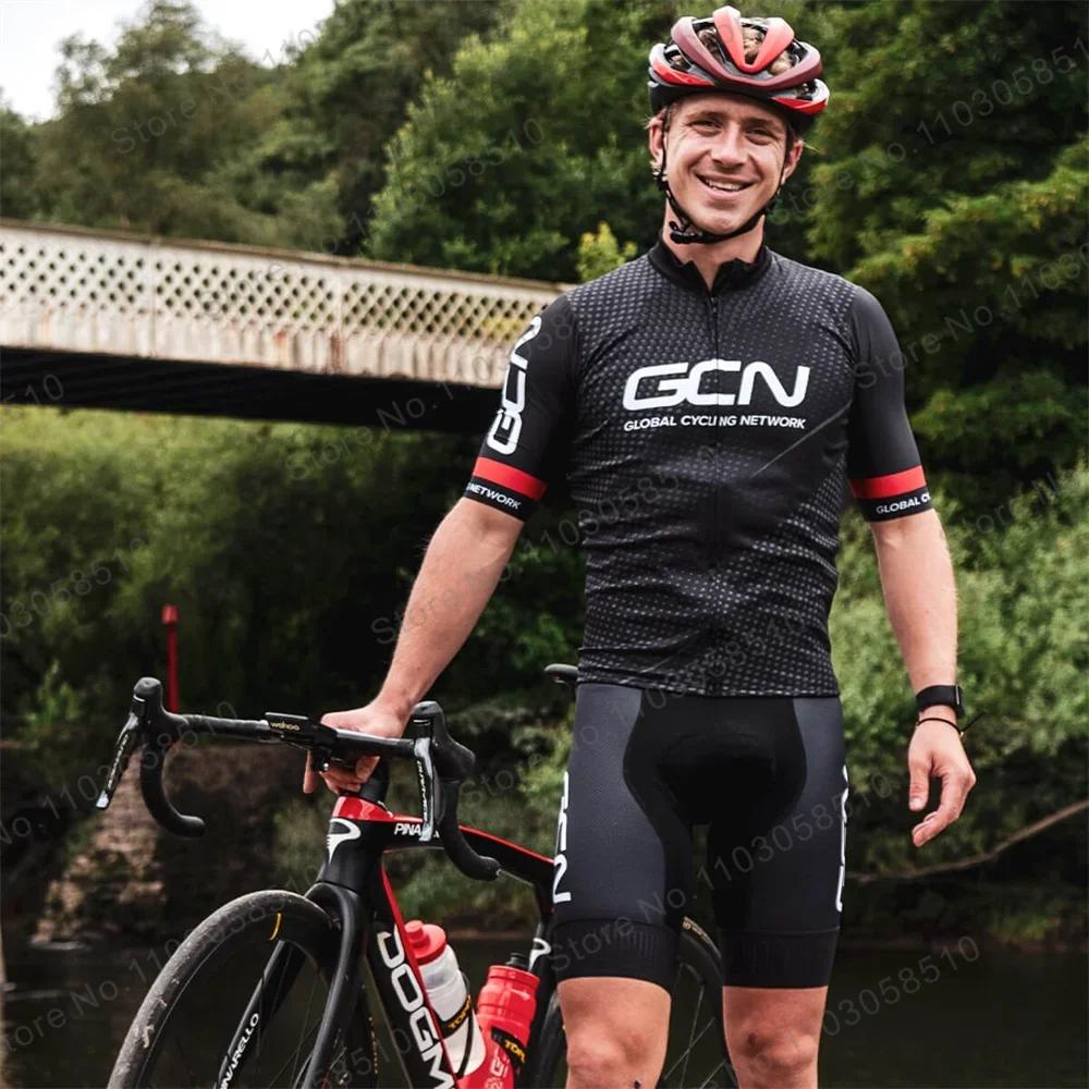 2024 GCN Team Cycling Jersey Set Summer Breathable Road Bicycle Suit Riding Uniform Bike MTB Clothing PRO Sports Cycling Kits