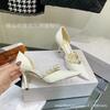 Spring 2026 Elegant Pearl Pointed Toe Patent Leather Stiletto Heels for Women