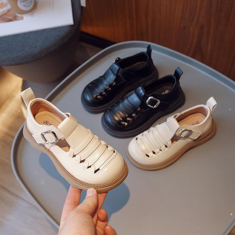 Fashion Versatile Girls Shoes for Spring New Kids Leather Shoe with Soft Soles Girls' Princess Shoes Anti Slip Child Casual Shoe