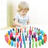 Colorful Dominoes Set: 120-Piece Wooden Building Blocks for Kids' Competition
