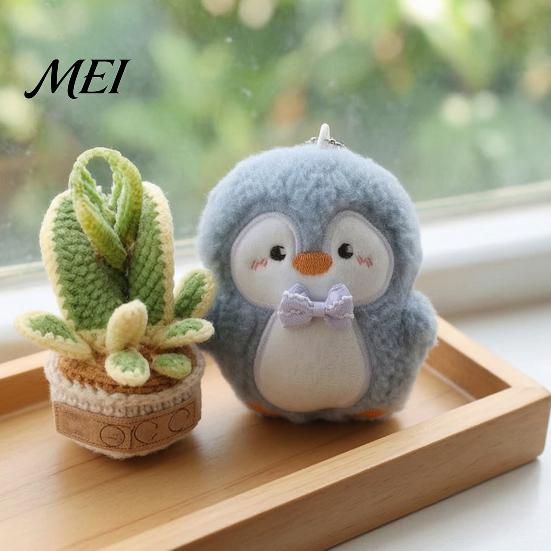 Stuffed Animal Toy Penguin Plush with Ball Chain, Cartoon Keychain Fluffy Backpack Charms Pendant, Doll for Bag Charm Portable Accessory