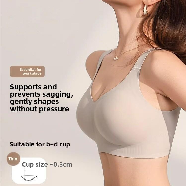 Plus Size Foundation Shade Seamless Full Coverage Minimizer Bra, Full Figure Anti-Sag Side Support Shaping Wireless Bra