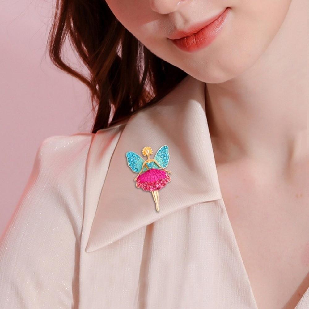 Colorful Ballet Brooch Rhinestone Jewelry Lapel Pin Accessories New Collar Lapel Pin