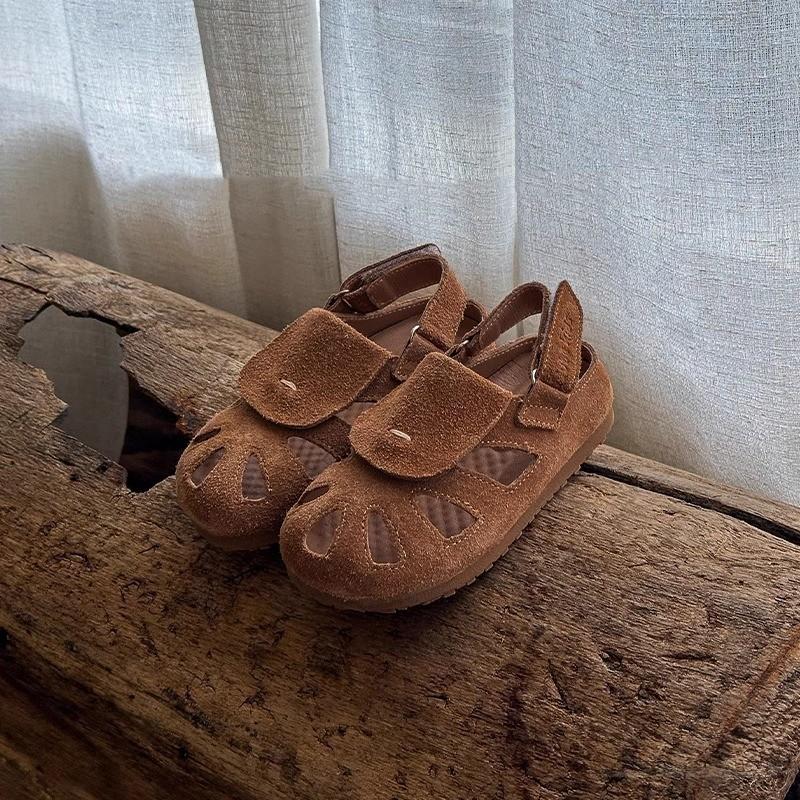 Youth style shoes Kids Retro Closed-Toe Slip-On Sandals Boys Girls Soft Rubber Sole Casual Shoes