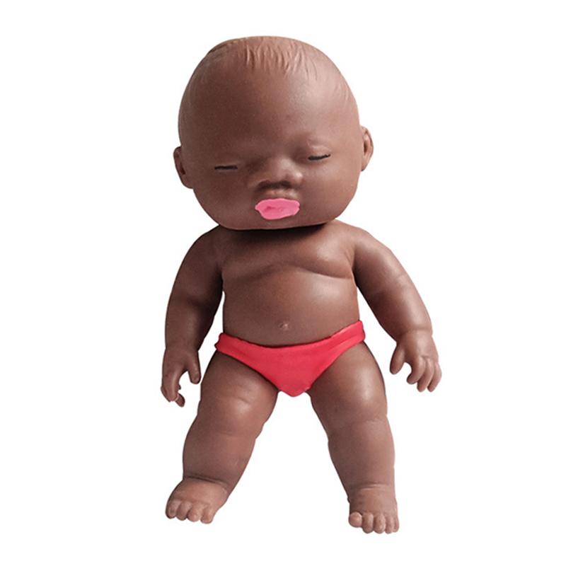 Plné tělo TPR Simulace Mini Roztomilé Reborn Panenky Měkké Životné Dětské Hračky Americká Černá Reborn Černá Dlaň Panenka Hračky Dárek pro Dívky