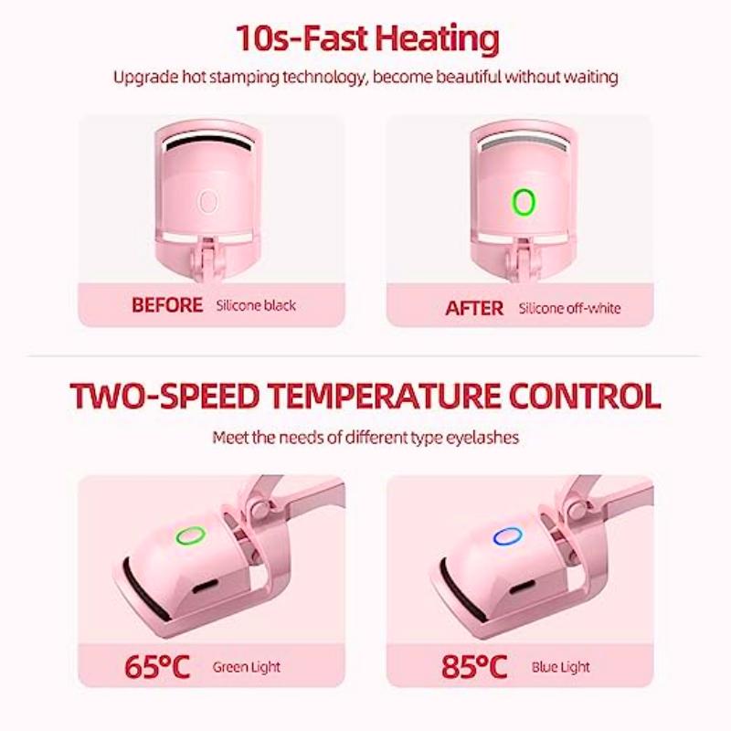 Heated Eyelash Curler with Sensing Heating Silicone Pad