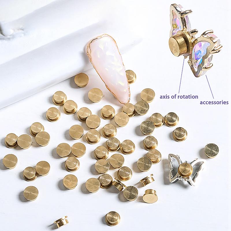 5Pcs Manicure Rotating Jewelry Accessories Universal Rotating Bearings Rotatable Transfer Bead Nail Decoration