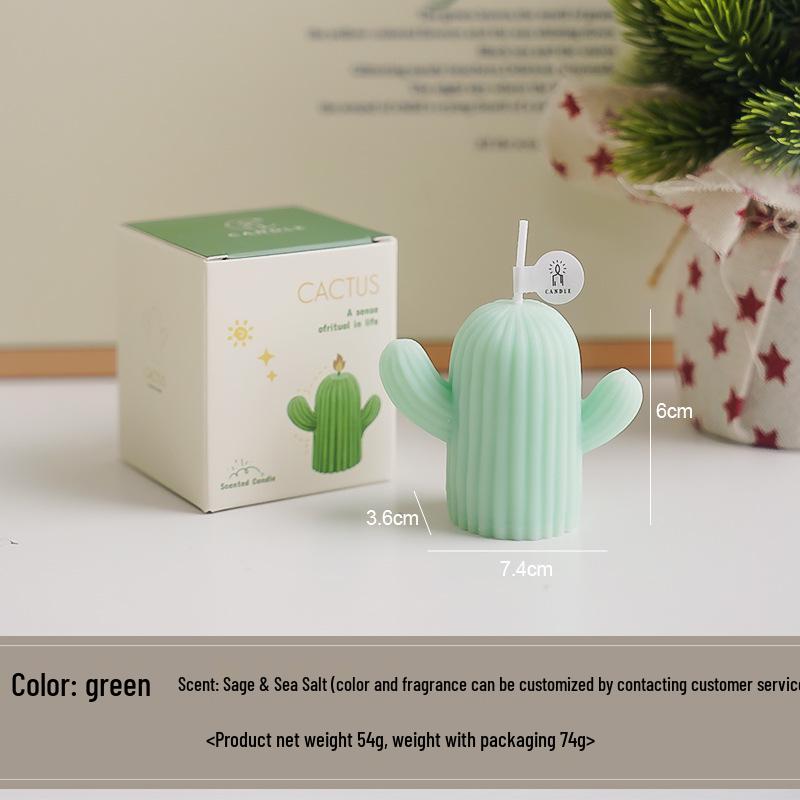 Cactus-Shaped Handmade Scented Candle: Creative Party Favor & Small Gift