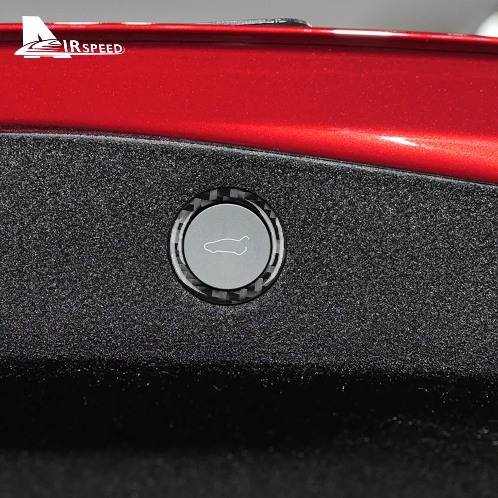 For Tesla Model Y Juniper 2025 Model 3 Highland 2024 Real Soft Carbon Fiber Sticker Car Trunk Switch Button Interior Accessories