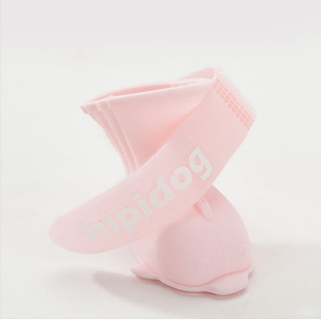 Pet Boots Cute Cartoon Waterproof Silicone Dog Rain Shoes with Hook and Loop for Pomeranian Bichon Teddy