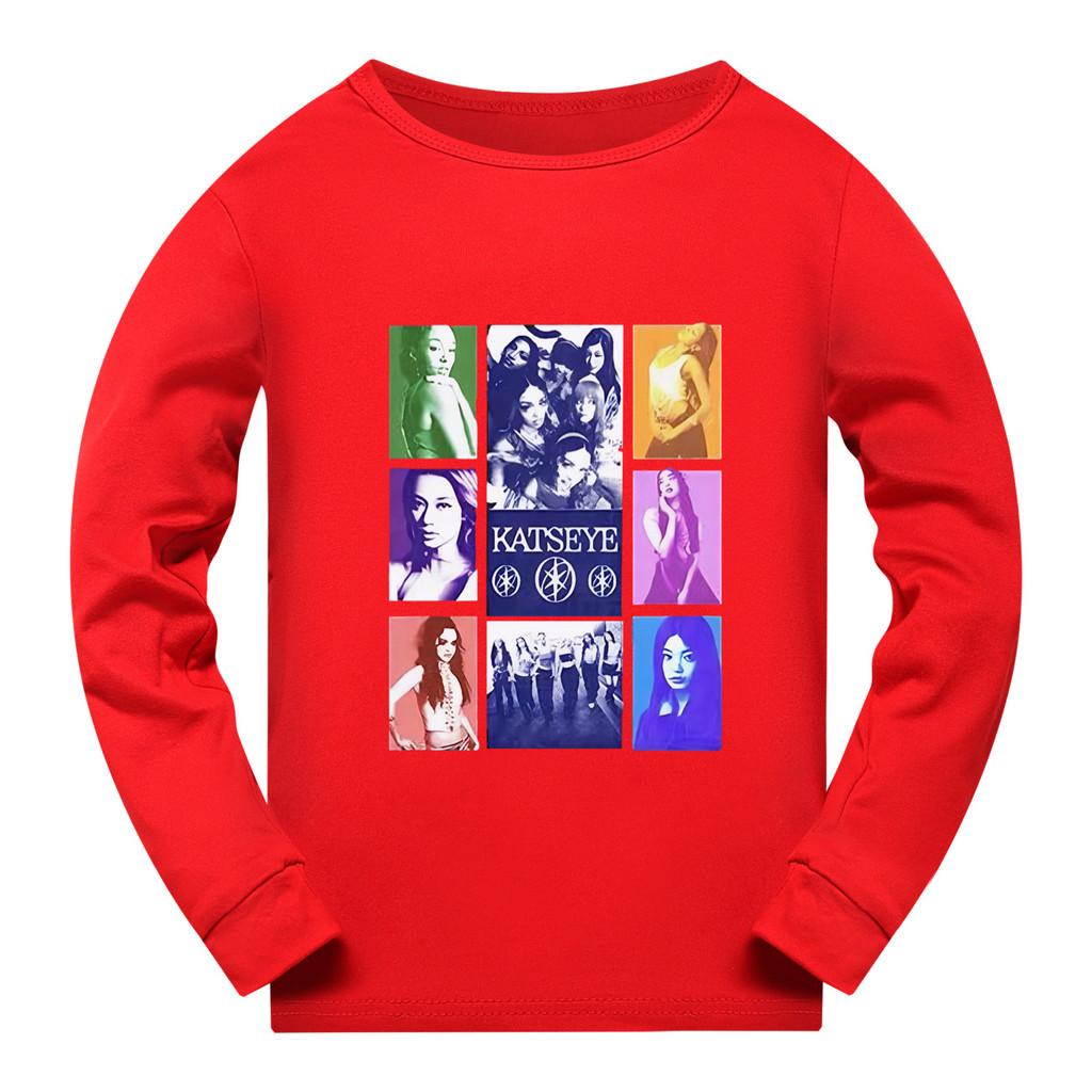 5321 Kids Girls KATSEYE Pop Star Print Long Sleeves T-Shirt