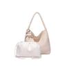 Qiangqiang Champagne Color Handmade Woven Tote: Large Capacity, Lightweight Luxury, Handheld or Shoulder, Mother-Child Bucket Design.