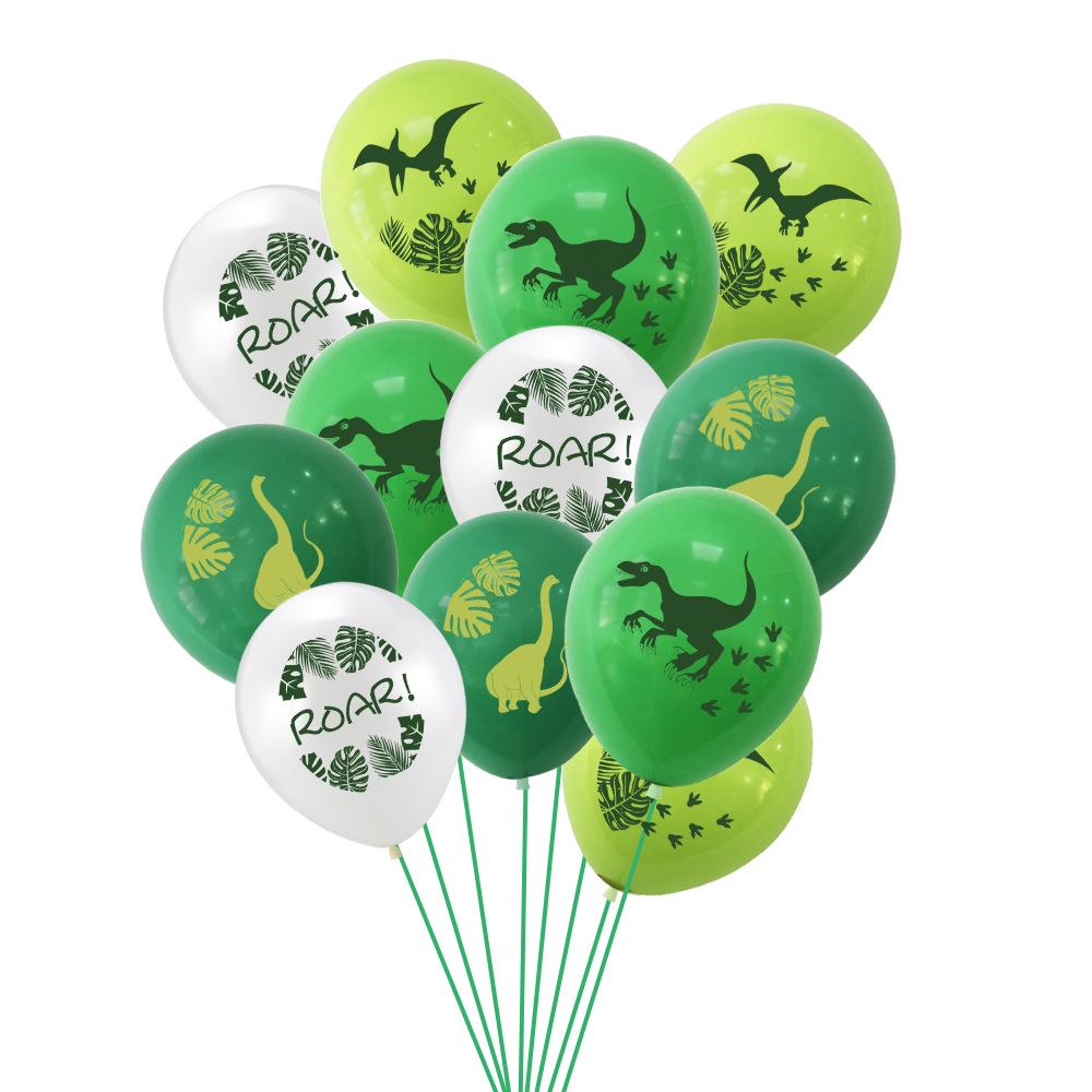 12  Dinosaur Theme Latex Balloon Set for Birthday Party Decorations