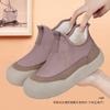 Thick Wool Lined Warm Womens Slip-On Winter Boots Low Cut Non-Slip Comfortable Walking Shoes Cold Weather