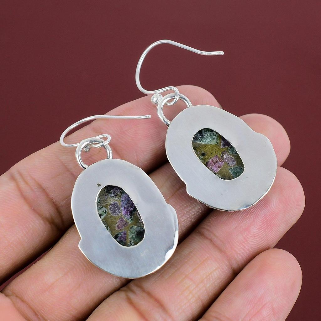 Copper Ruby Zoisite Earring 925 Sterling Silver Earring Antique Jewelry Handmade Dangle Earring Top Quality Gemstone Earring Gifts For Women