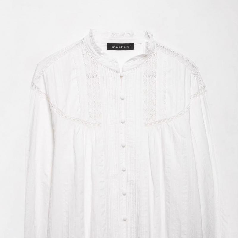 Spring 2026 Lace Trim Ruffle Shirt - European & American Style