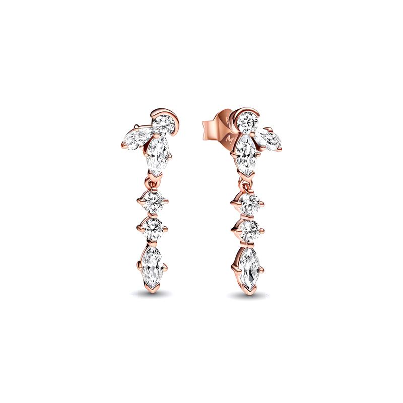 Pandora Sparkling Flower Specimens Earrings Women s Rose Gold 282404C01 золотой