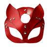 Fox Masquerade Mask Faux Leather Adjustable Full Face Covers for Cosplay Halloween Parties Punk