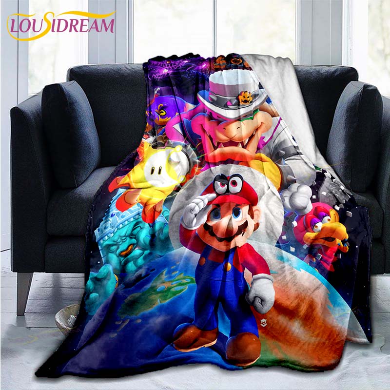 

Mario Bros pattern throw Blanket Couch Quilt Cover Travel Bedding Outlet Throw Blanket Flannel Blanket Bedspread 150x200cm