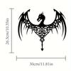 Art Deco Dragon Metal Wall Art, Pterodactyl Silhouette Sculpture, Home Decor Gift for Dragon Lover