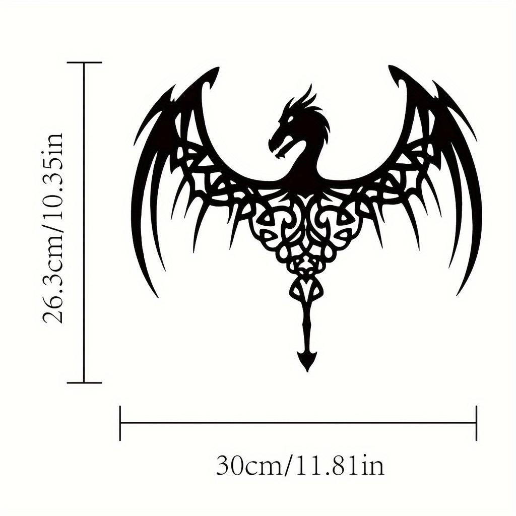 Art Deco Dragon Metal Wall Art, Pterodactyl Silhouette Sculpture, Home Decor Gift for Dragon Lover
