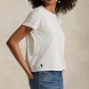 Polo Ralph Lauren Plain Knit Crew Neck Regular T-Shirt Women Tops White WMPOKNINCU21076-100