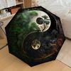 1PC Yin Yang Trees Automatic Open/Close Umbrella with Windproof, 8-Rib Sturdy Canopy, Durable Ribs, Fashionable Design, Outdoor Accessory, Fun Prin, H