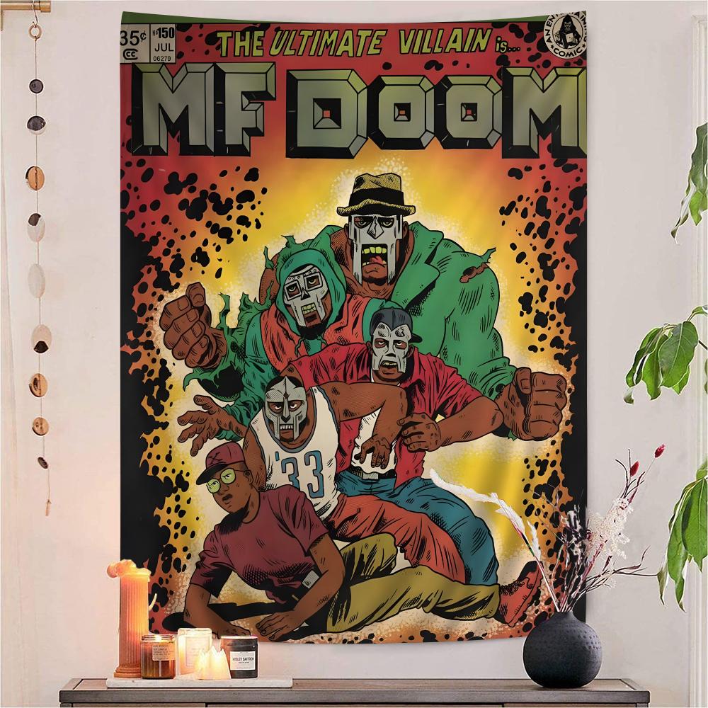 Famous American HipHop Singer Mf Doom Colorful Tapestry Wall Hanging Bohemian Wall Tapestries Mandala Wall Hanging Sheets