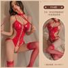 Style Bell Sex Underwear Passion Suspender Patent Leather Open Crotch onesie Lace-up Uniform Temptation Set