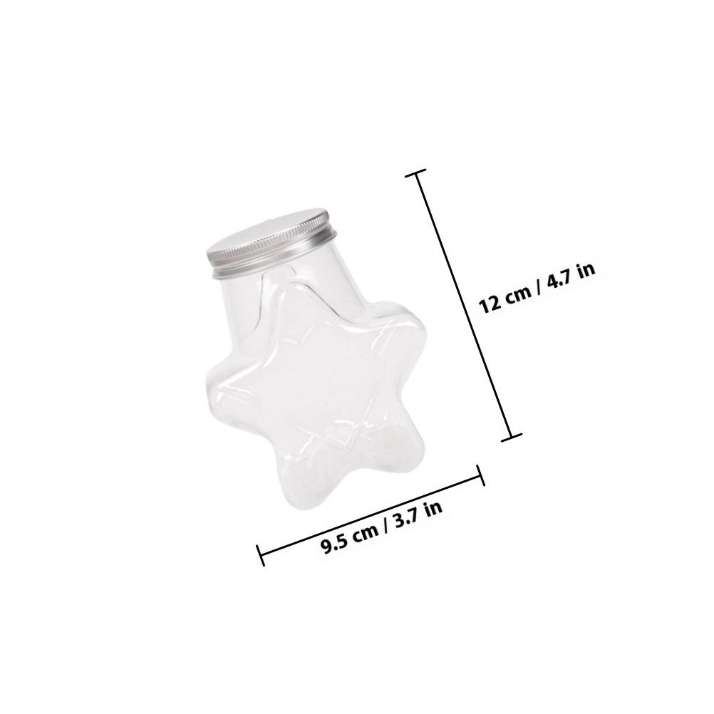 6Pcs Cold Drink Bottle Five-Pointed Star Shape Transparent Pet Plastic Beverage Containers for Juice Milk Tea Outdoor Portable