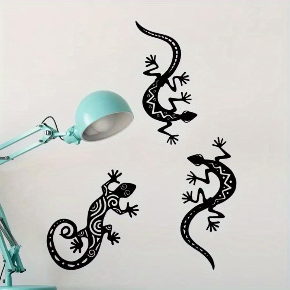 Metal Gecko 3D Wall Art Lizard Silhouette Home Decor Bedroom Living Room