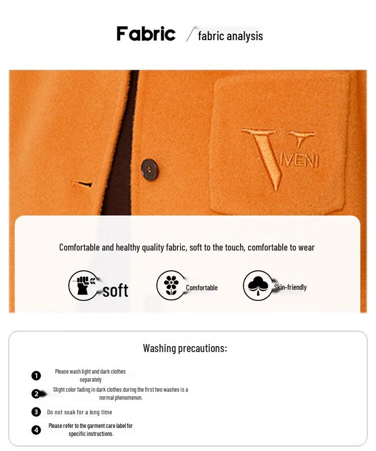 Iveni 2025 Winter Fashion Wool Double-Faced Short Coat AEOE675