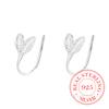 Original Solid Silver 925 Plant Leaf Stud Earrings for Women Girls Fashion Charm Piercing Jewelry Party Wedding Birthday Gift