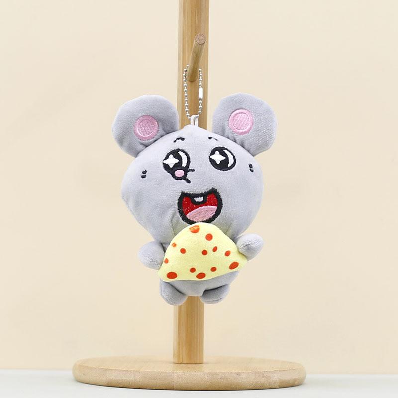 Cheese Mouse Plush Keychain Soft Stuffed Animal Toy Bag Charm Gift Kids For