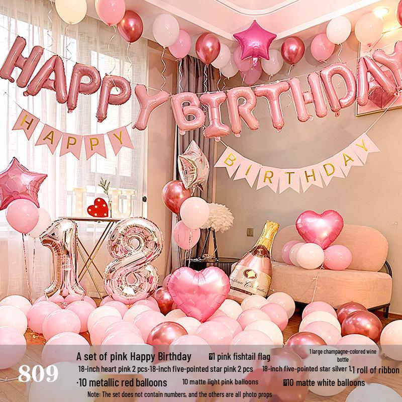 Romantic Birthday Balloon Set: High-End Decorations for Boyfriend or Girlfriend