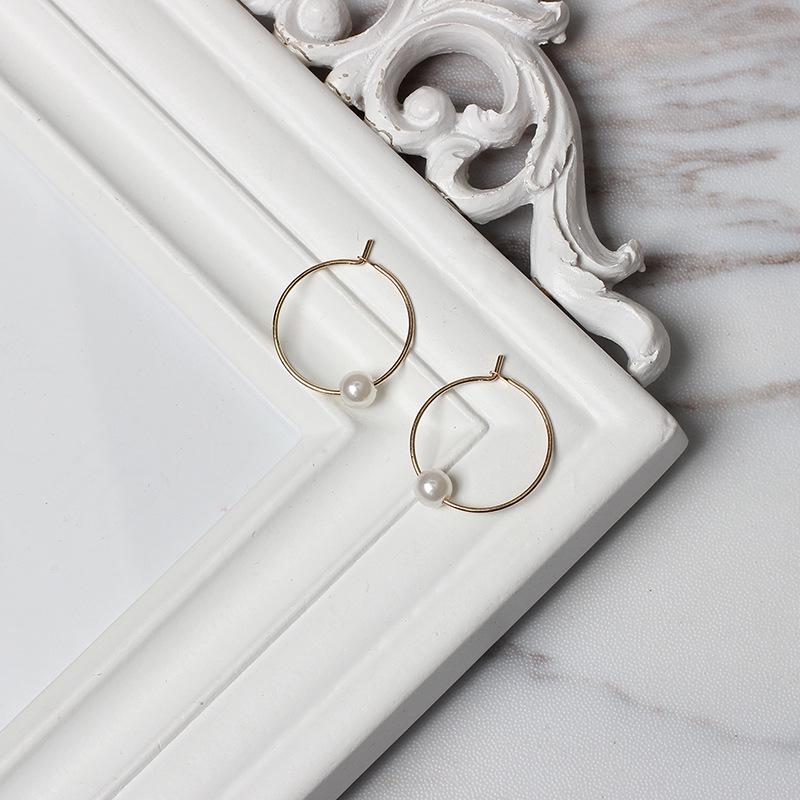 Simple circle pearl earrings, type OL same spot supply earrings