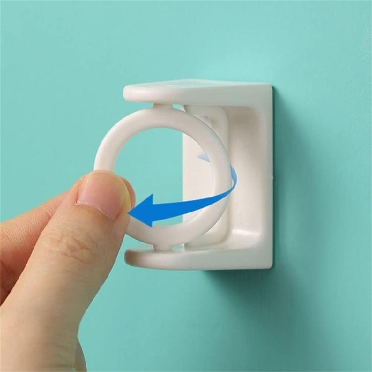 8Pcs/Lot Plastic Curtain Rod Holder Strong Hold Rotating Hooks For Hanging Kitchen Utensils Bathroom Supplies