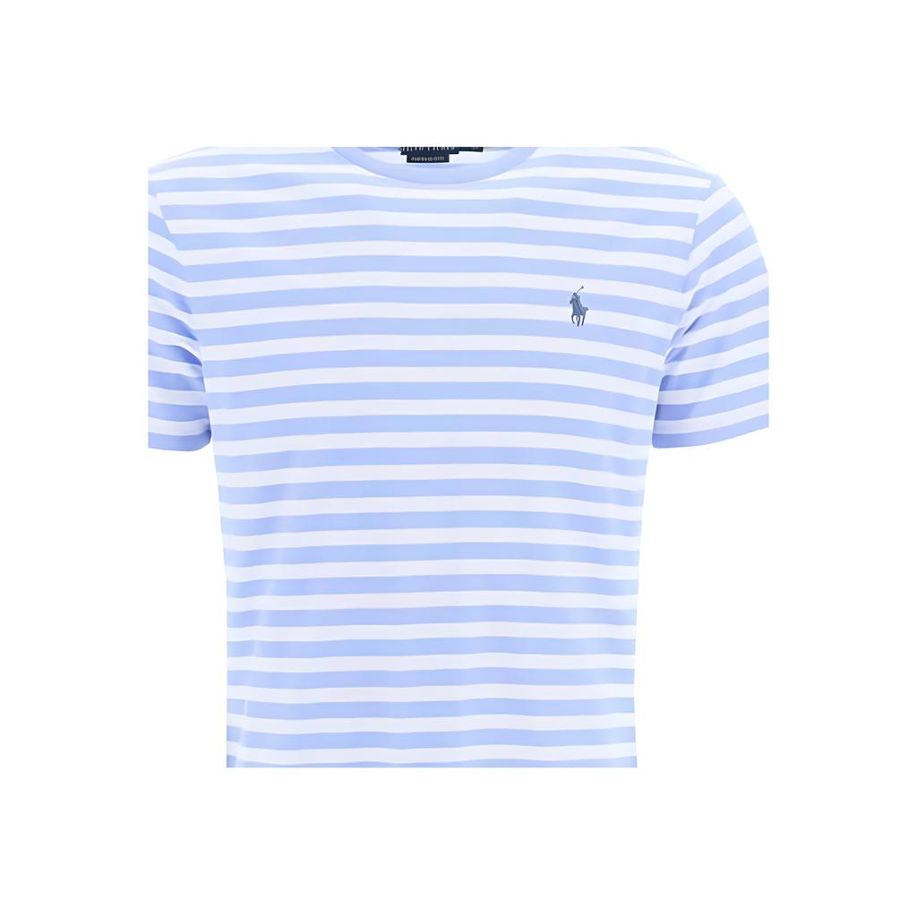 Polo Ralph Lauren SS23 Logo Embroidered Striped Crew Neck Short Sleeve T-Shirt Men Tops Blue 710906295-002
