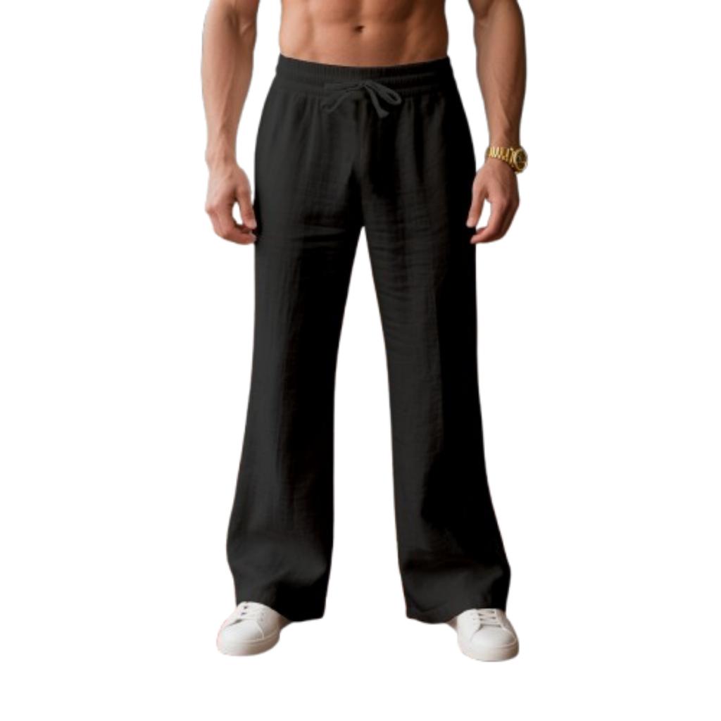 Men's Loose Casual Flared Trousers All Seasons Thin Color Vacation Sports Jogging Pants