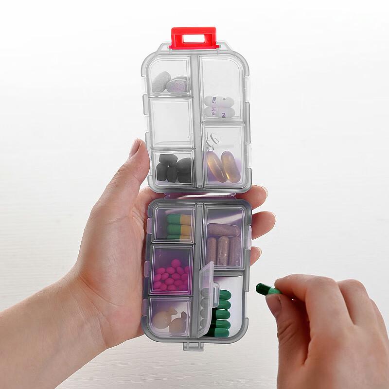Portable 10-Compartment Weekly Pill Organizer