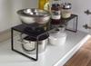 Yamazaki Jitsugyo 3866 Extendable Storage Shelf Black X D23 X H18cm Tower Under Sink Storage Kitchen Rack Approx. W36.5-60