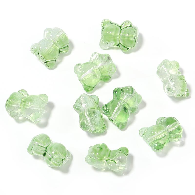 20pcs/lot Mini Small Bear Glass Beads For Jewelry Making Colored Charm Loose Lampwork Beads DIY Handmade Bracelet Necklace Gift