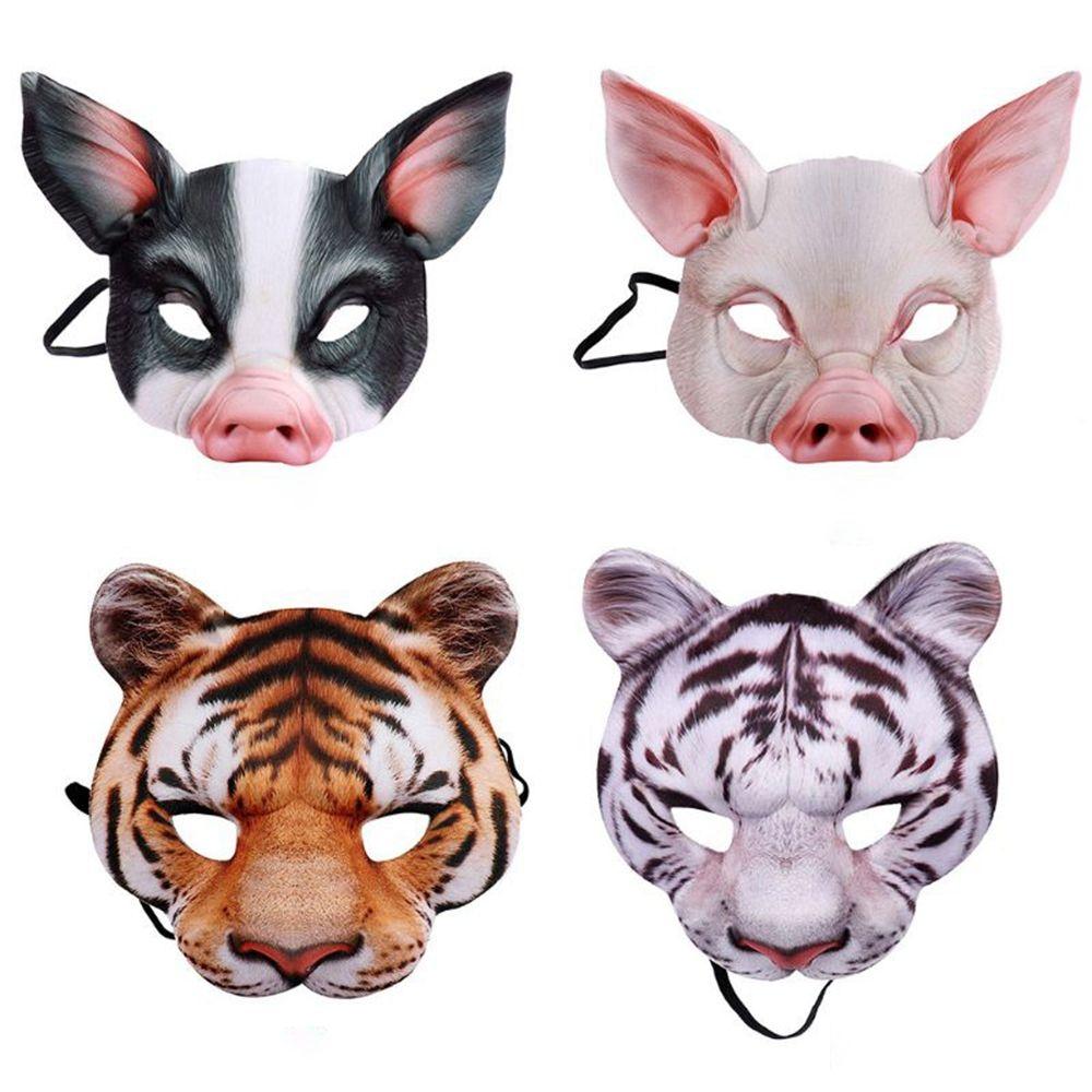 Unisex Pig Mask Carnival Party Eye Mask Party Supplies Mardi Gras Masquerade Mask Halloween Decoration Tiger Mask Cosplay Props