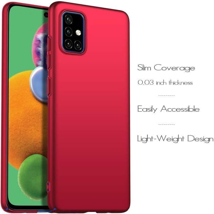Coque de Téléphone - BOOLING - pour Samsung Galaxy A51 - Souple - Rouge - Finition mate