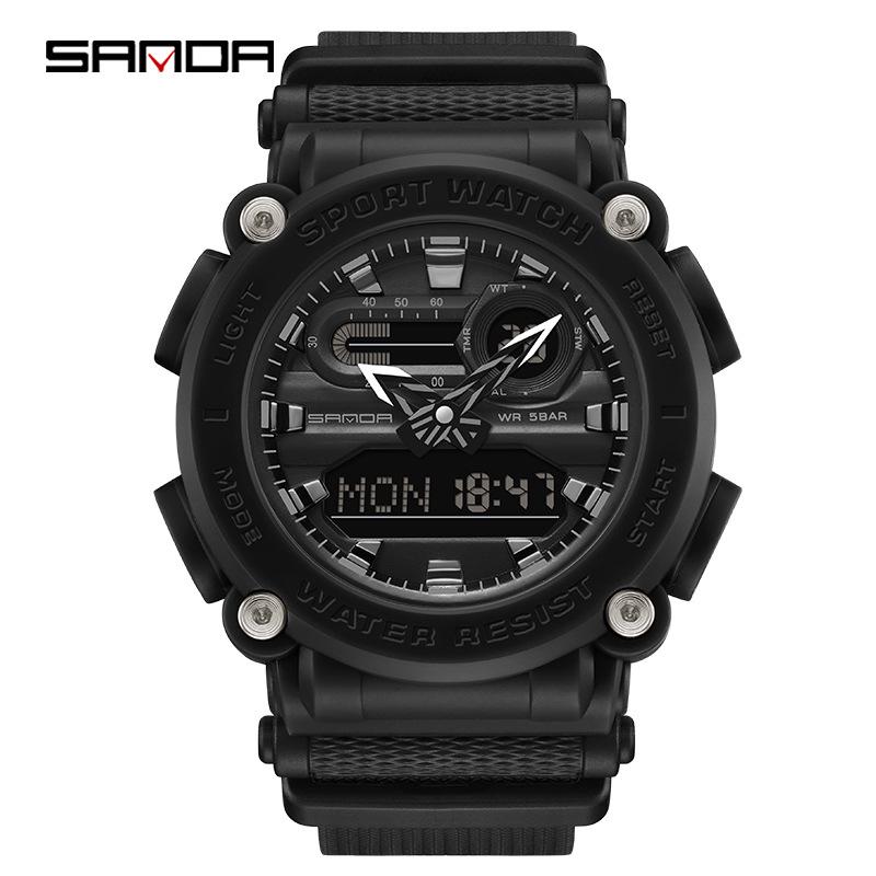 Sanda Men s Waterproof Luminous Sports Watch: Trendy, Calendar, Outdoor, Electronic
