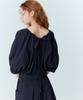 Opening Sunshine Balloon Shirred Pleated Dress Black