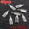 Fashion Antique Silver Plated Winebowl Wine Bottle Chrams Metal Alloy Pendant DIY Charms DIY Jewelry Making Findings