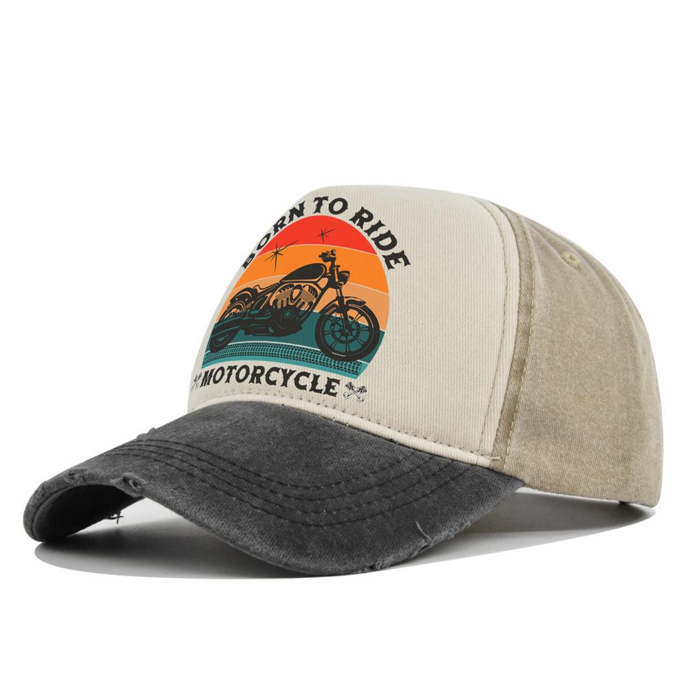 

Men Hats Motorcycle Baseball Caps For Men Women Retro Printed Caps Cotton Sponge Truck Caps Men S Washed Old Sun Hat Casquette