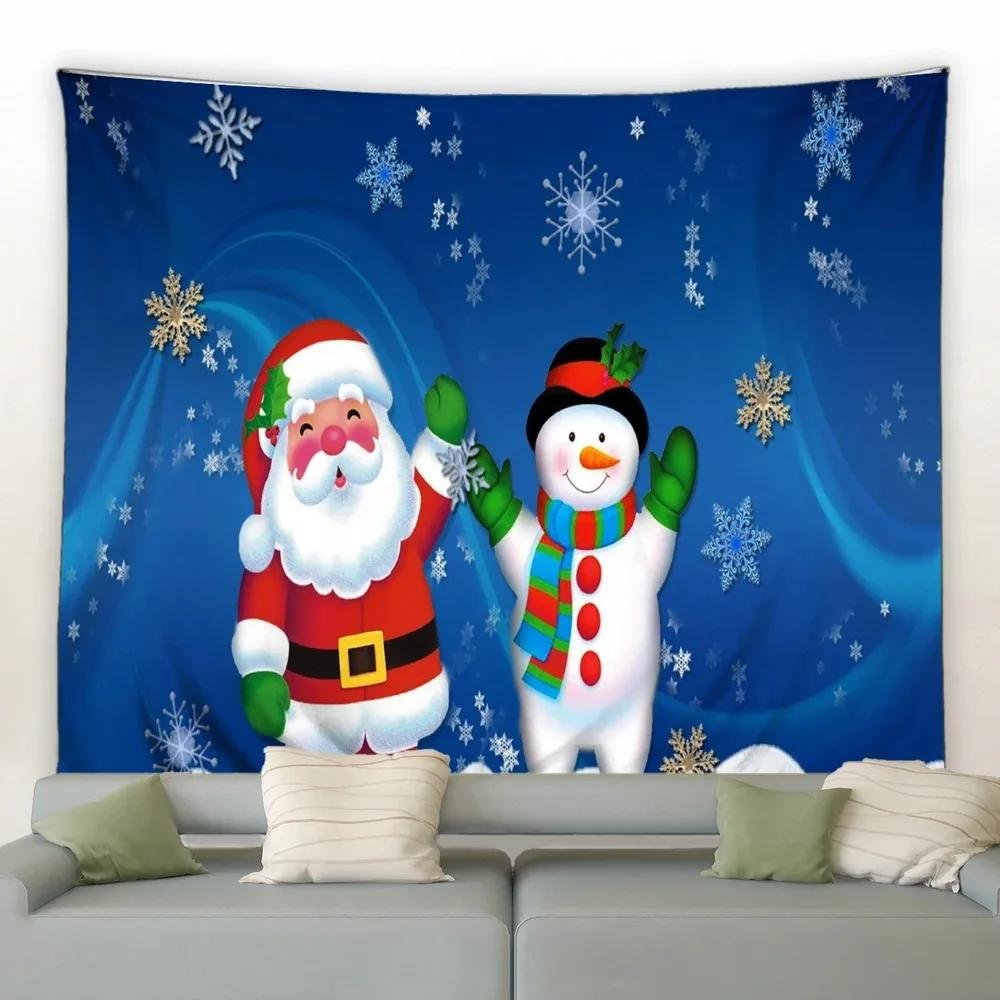 Christmas Cartoon Style Tapestry Bedroom Living Room Home Christmas Decoration Tapestry