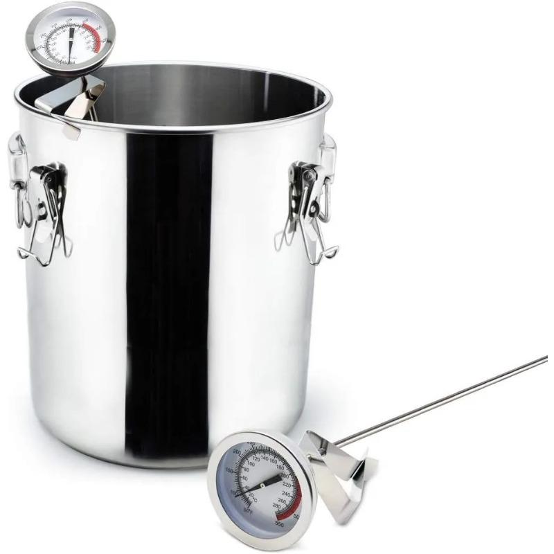 Küchenthermometer mit Topfclip, Sofortablesendes Fleischthermometer, Langfühler-Zifferblattthermometer zum Kochen, Süßigkeitenherstellen, Frittieren